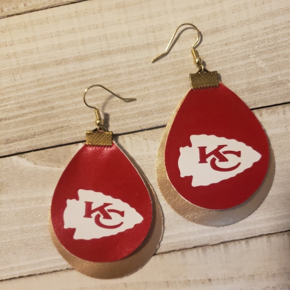 Kansas City Chiefs Faux leather earrings - Picture 1 of 2